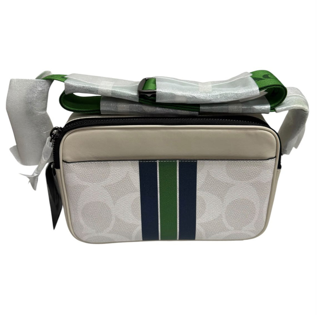 Coach Graham Crossbody Bag In Signature Canvas With Varsity Stripe