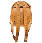 MCM Cognac Visetos Coated Leather Stark Backpack