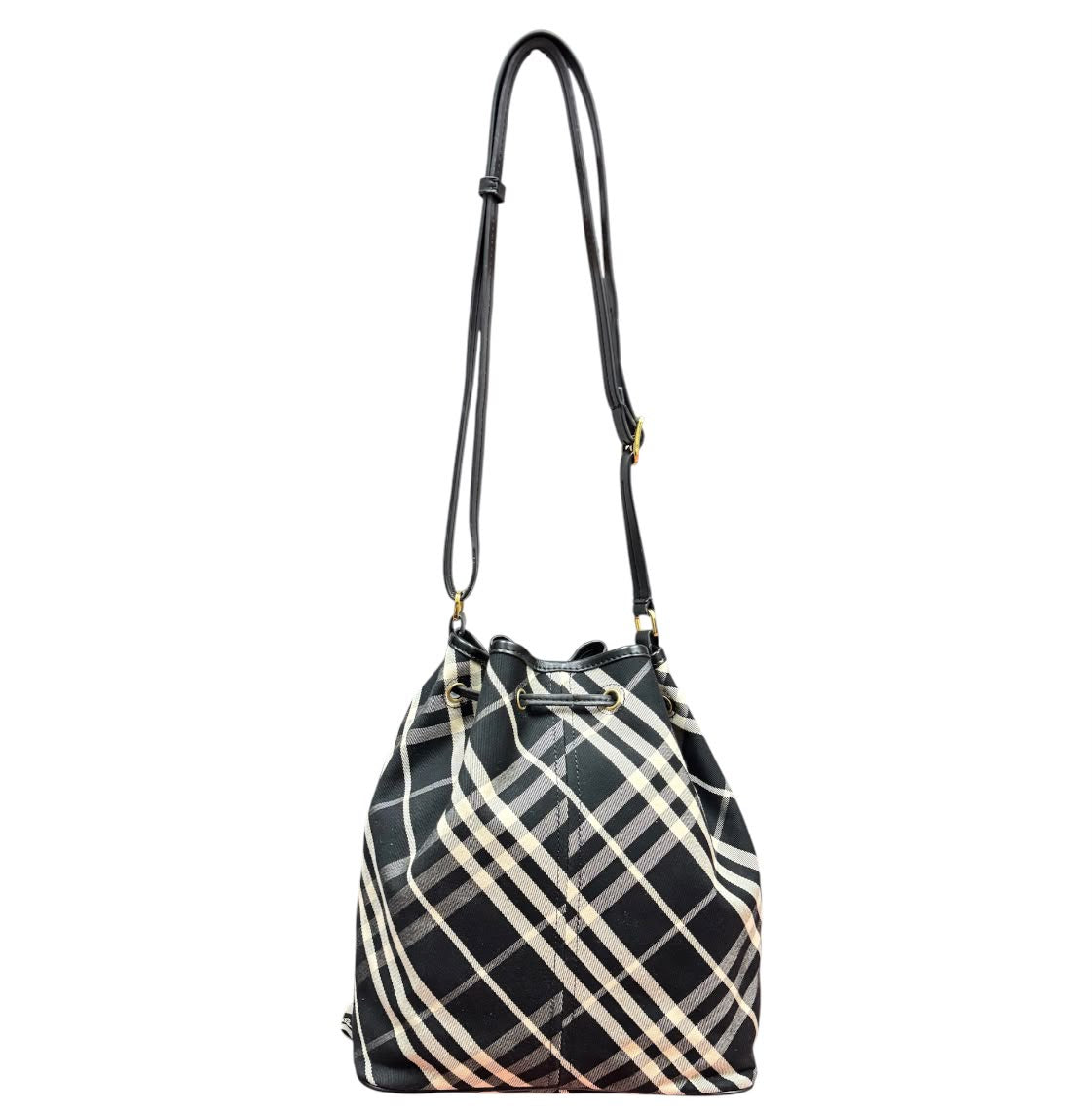 Burberry Check Drawstring Bucket Bag