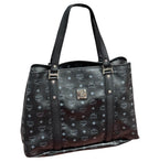 MCM Leather Shoulder Tote Bag, Black