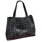 MCM Leather Shoulder Tote Bag, Black