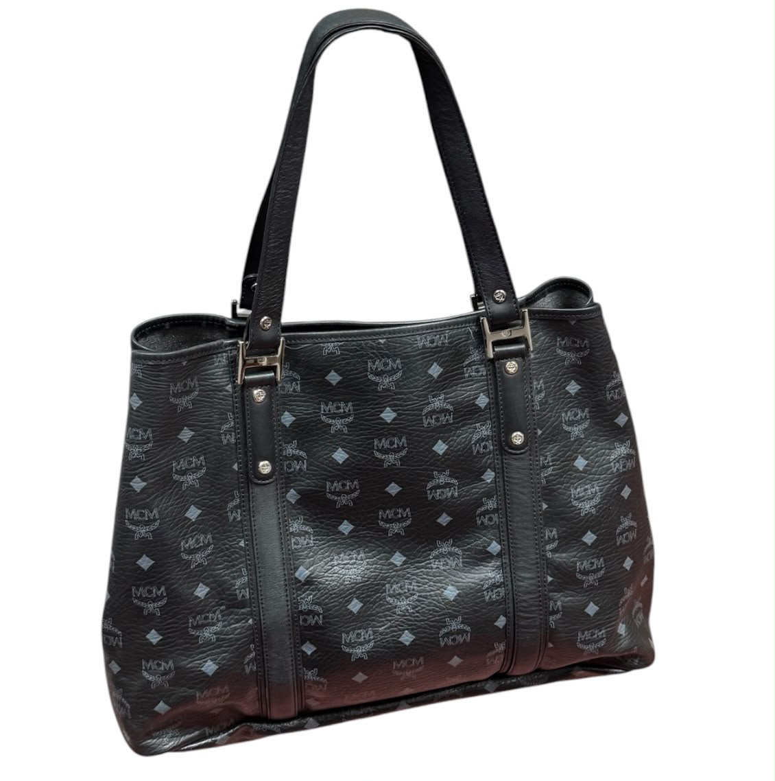 MCM Leather Shoulder Tote Bag, Black