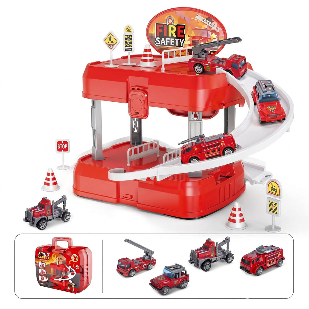 Action Toy – Parking Garage (Red, with Carrier) Secondary image