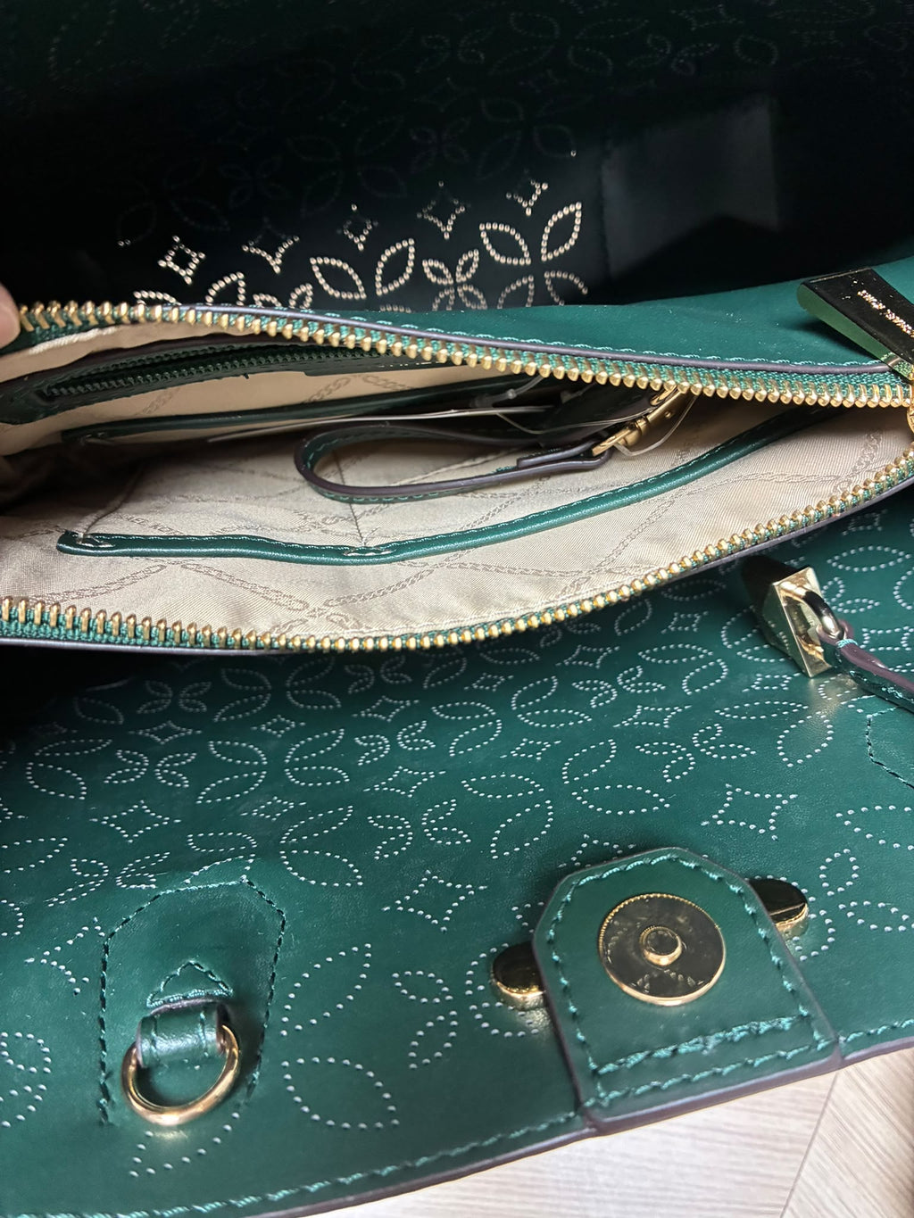 Michael Kors Mercer Gallery Perforated Centre Zip Tote Bag Racing Green