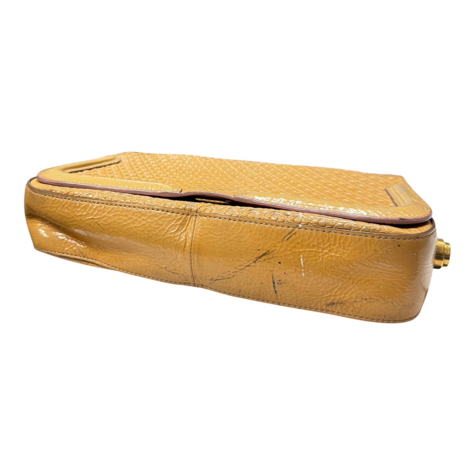Tod's Signature Embossed Patent Leather Flap Top Handle Bag Secondary image