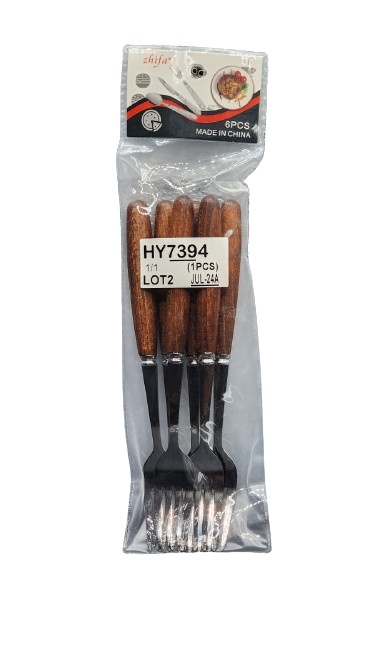 Fork With Wooden Handle 6PCS Main image