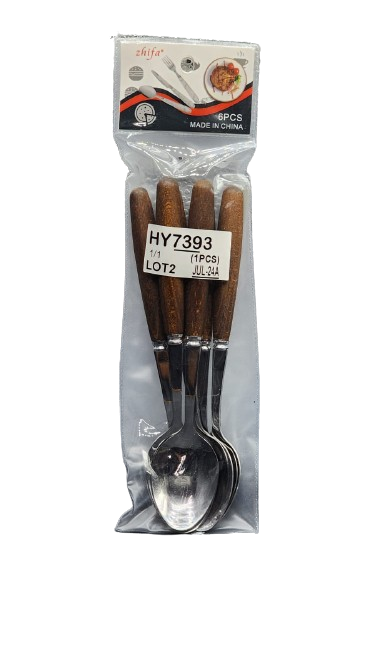 Spoon With Wooden Handles 6 Pcs Main image