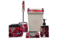 Bathroom Accessories Set Flower Petals Design
