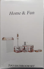 Bathroom Accessories Set Flower Petals Design