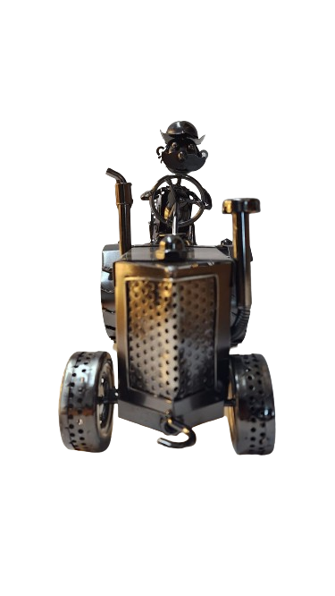 Wine Holder Metal Tractor Design Secondary image