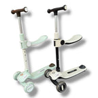 Unisex New Model 3-Wheel Kick Pedal Foldable Kids Scooter Light with Rubber Wheels Seat for Children 3-12 Years for Outdoor Use