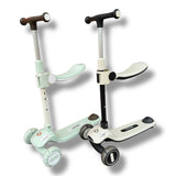 Unisex New Model 3-Wheel Kick Pedal Foldable Kids Scooter Light with Rubber Wheels Seat for Children 3-12 Years for Outdoor Use