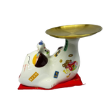 Fortune Cat Coin Bank With Plate