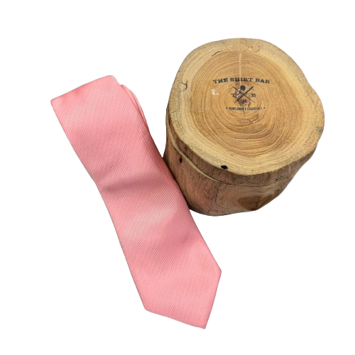 The Shirt Bar Solid Pink Powder Woven Necktie ,Size 7cm Main image