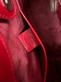 Longchamp Roseau Red Patent Leather Top Handle Shoulder Strap Tote