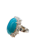 Natural Chrysocolla & Diamond Ring