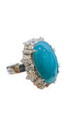 Natural Chrysocolla & Diamond Ring