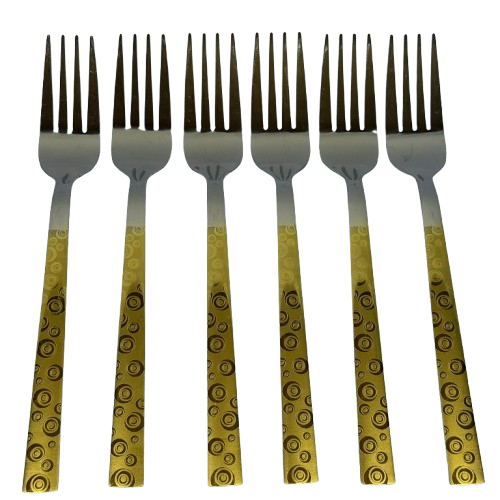 Dinner Fork 6pcs Swirl 2 Tone Main image