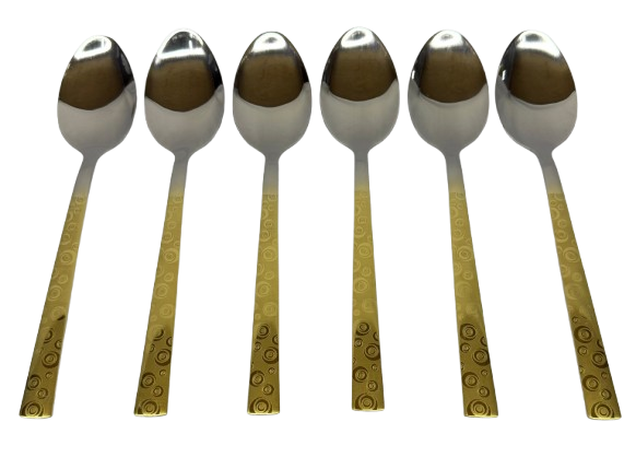 Dinner Spoon 6pcs Swirl 2 Tone Main image