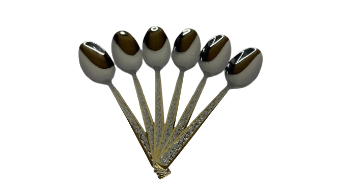 Dinner Spoon 6PC Stone Effect 2Tone UK100 Main image