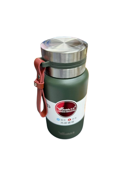 650ml Double-Wall Stainless Steel Water Bottle with PVC Strap Main image