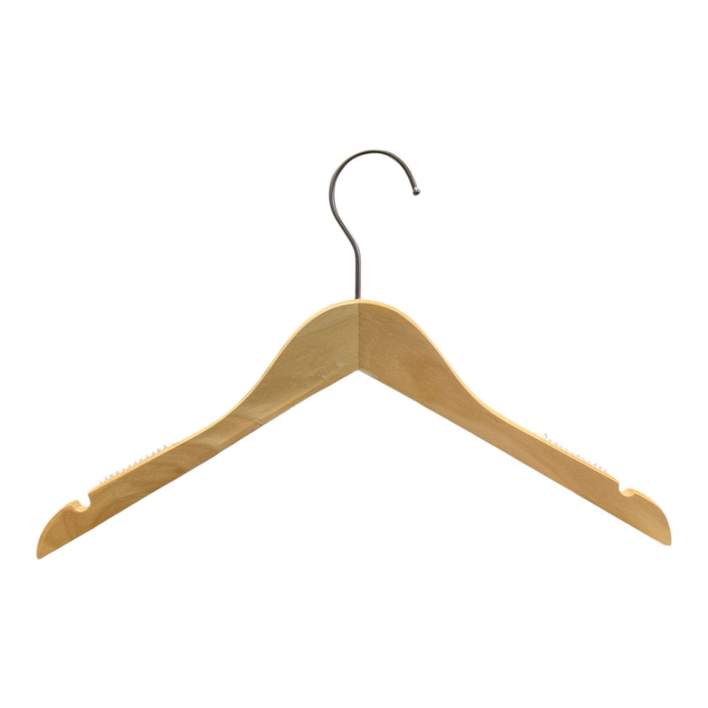 Quality Wooden Hanger with Rubber Stopper at the sides 38cm