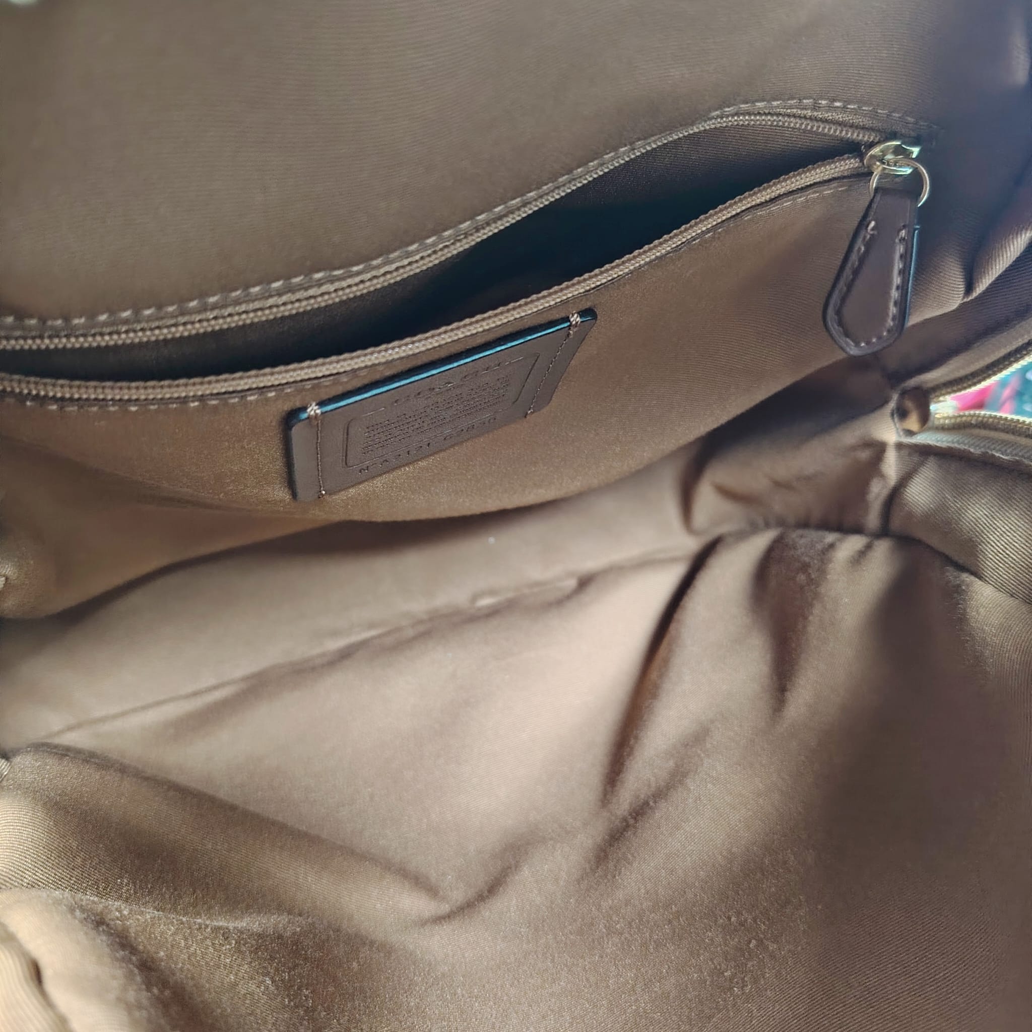 COACH Backpack Cream and Floral Leather