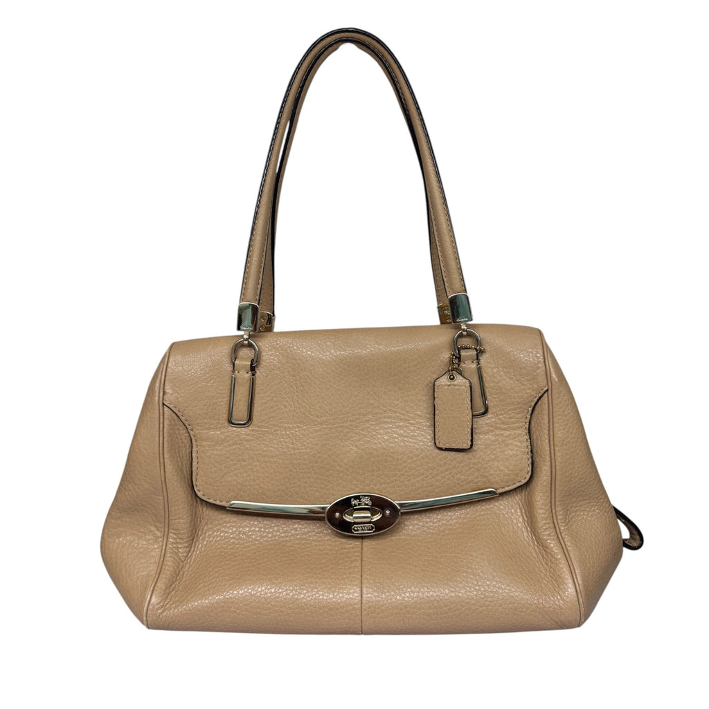 Coach J1394 Tote Beige Leather Bag