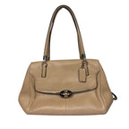Coach J1394 Tote Beige Leather Bag