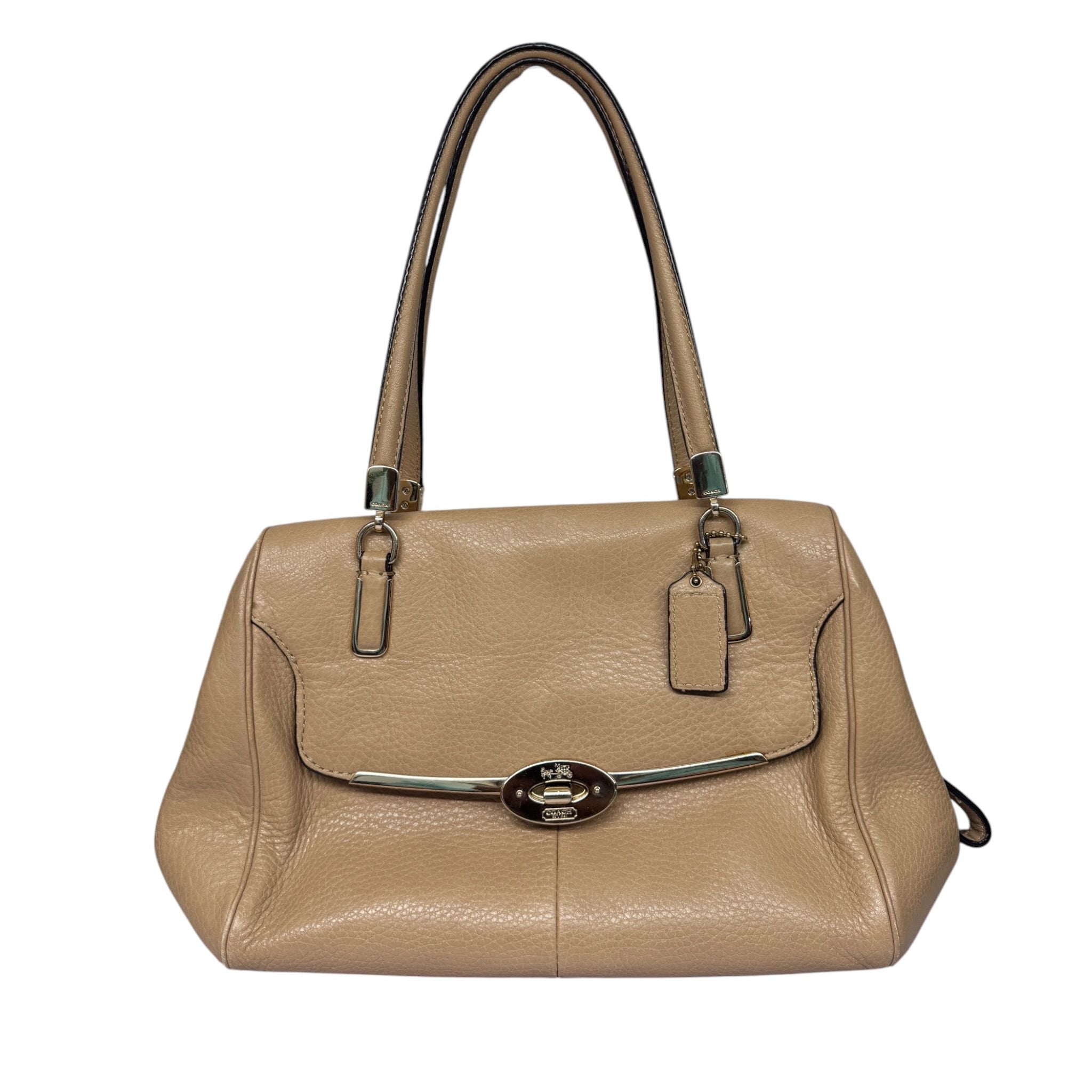 Coach J1394 Tote Beige Leather Bag