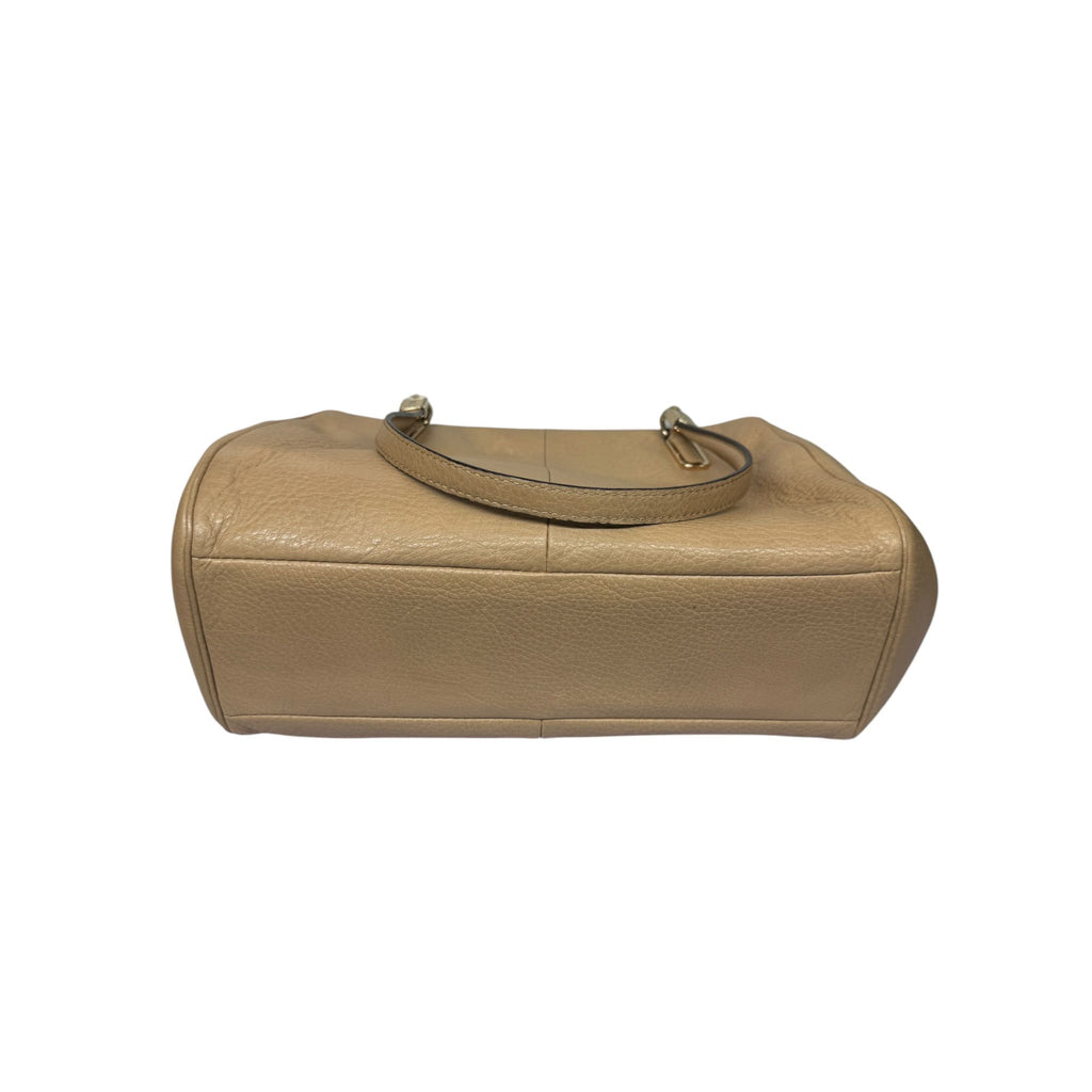 Coach J1394 Tote Beige Leather Bag