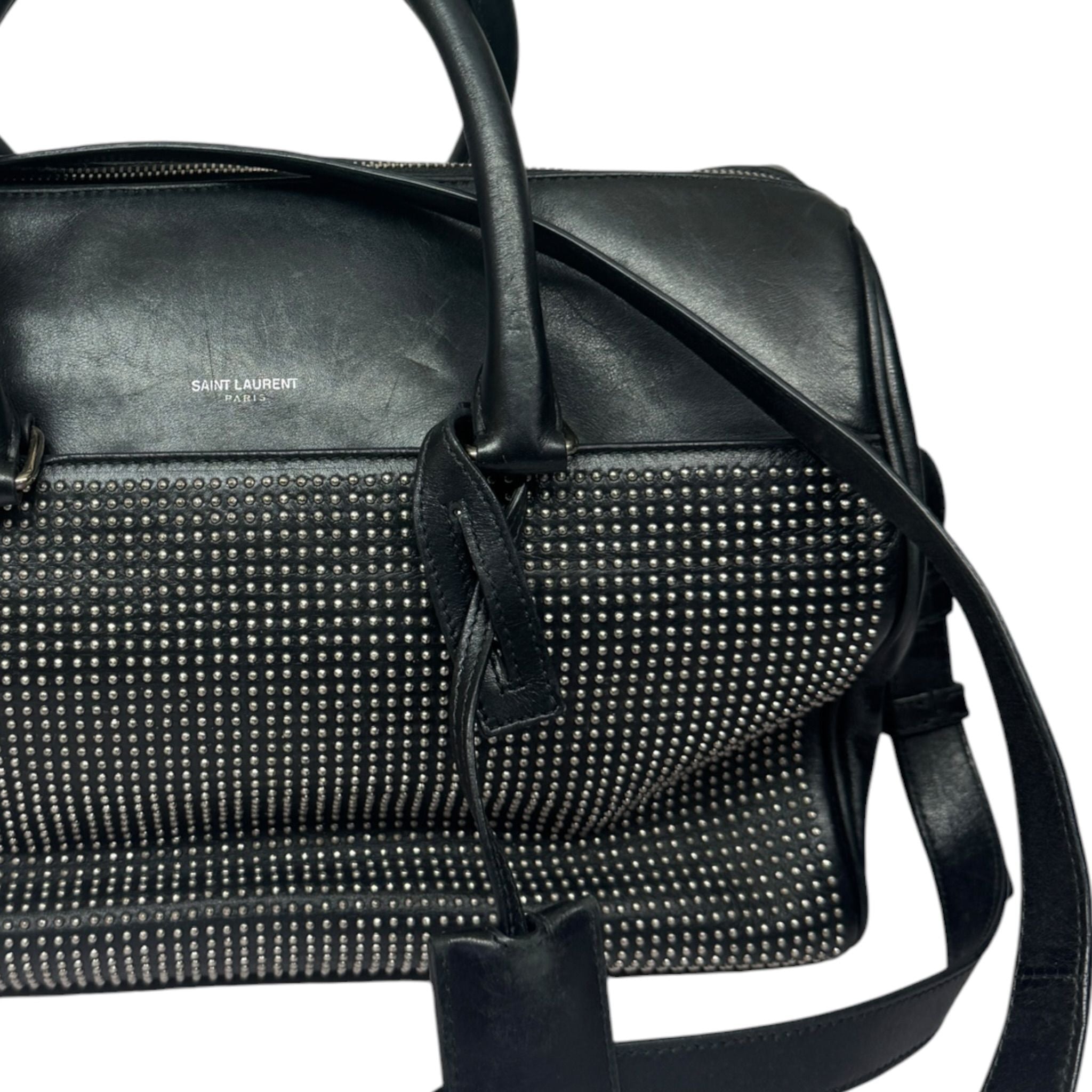 Saint Laurent Paris Saint Laurent Black Leather Duffel Bag