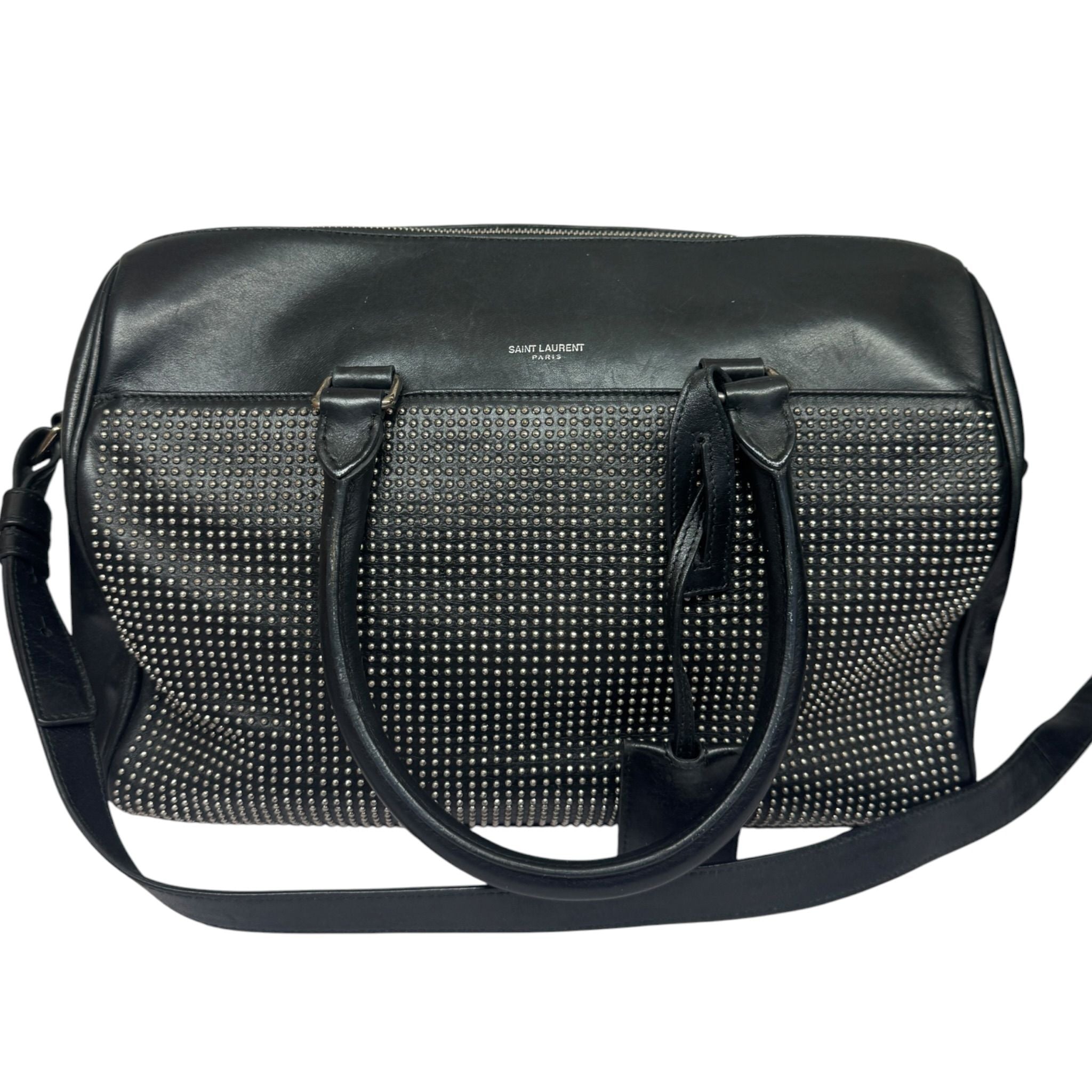 Saint Laurent Paris Saint Laurent Black Leather Duffel Bag