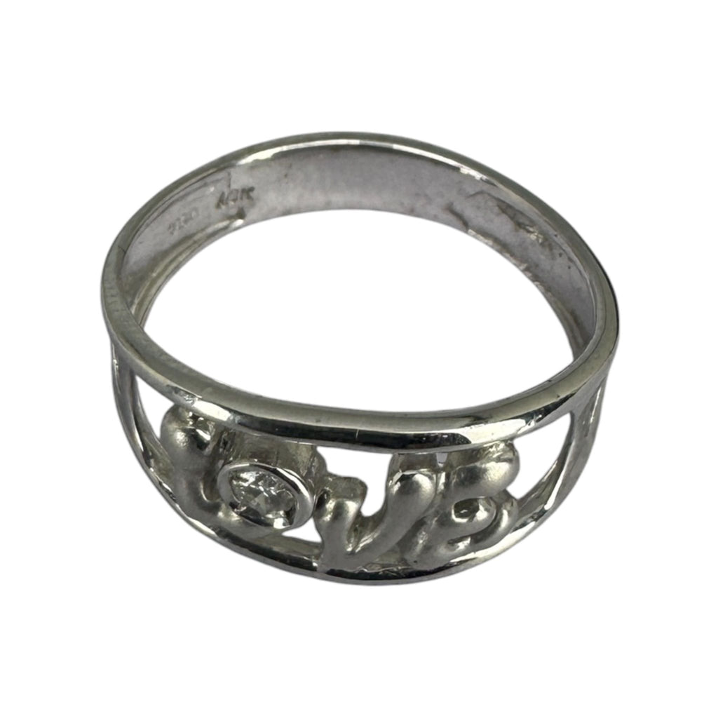 Diamond Ring 18K 750 White Gold