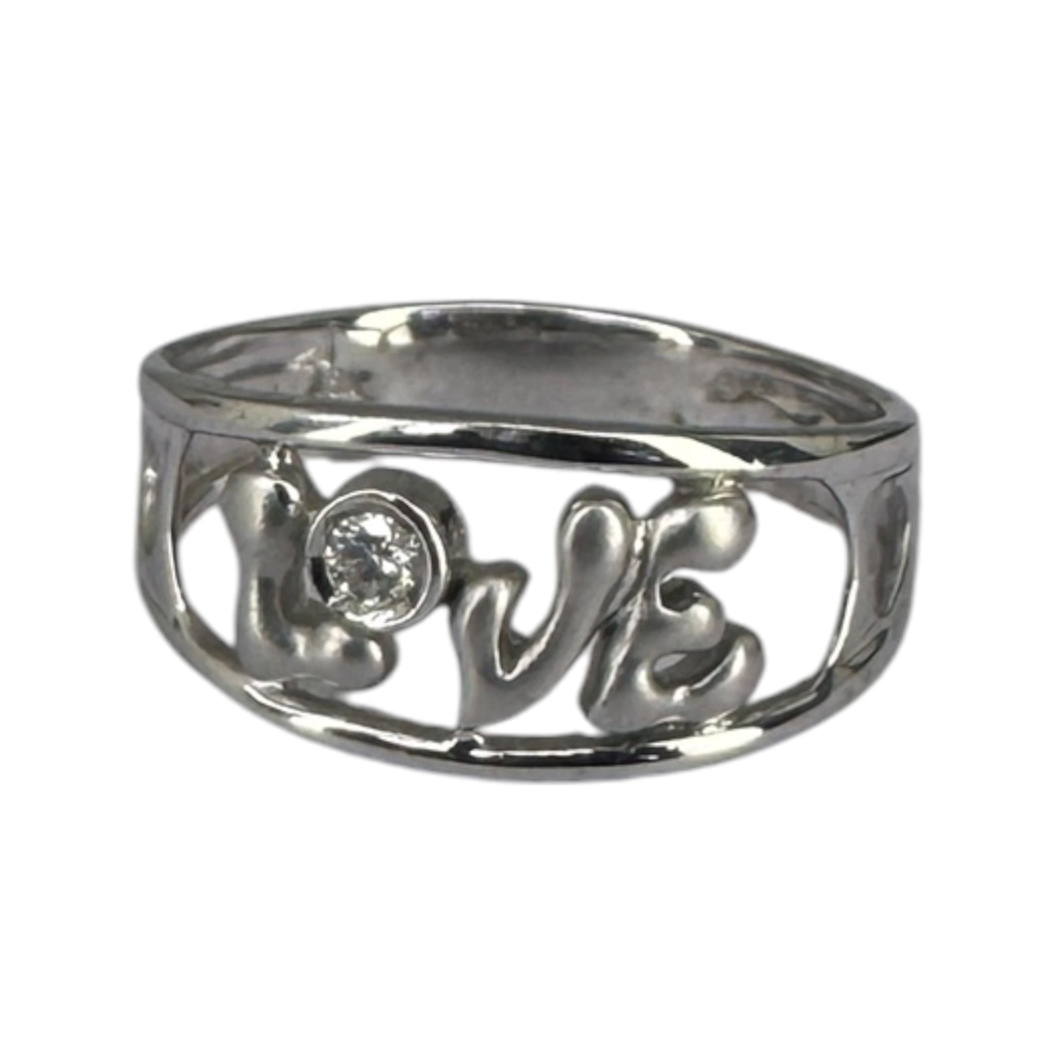 Diamond Ring 18K 750 White Gold