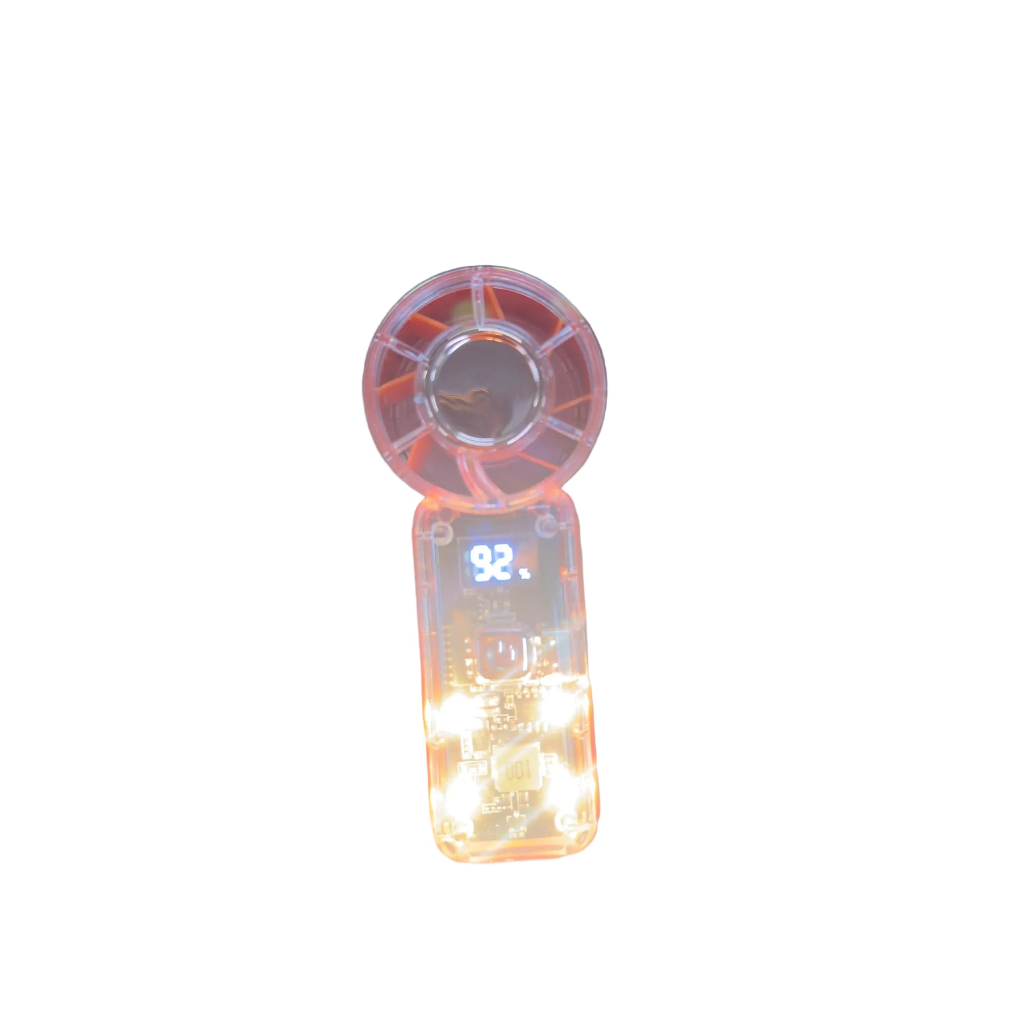 Small Transparent Handheld Power Fan with Light - L29-3