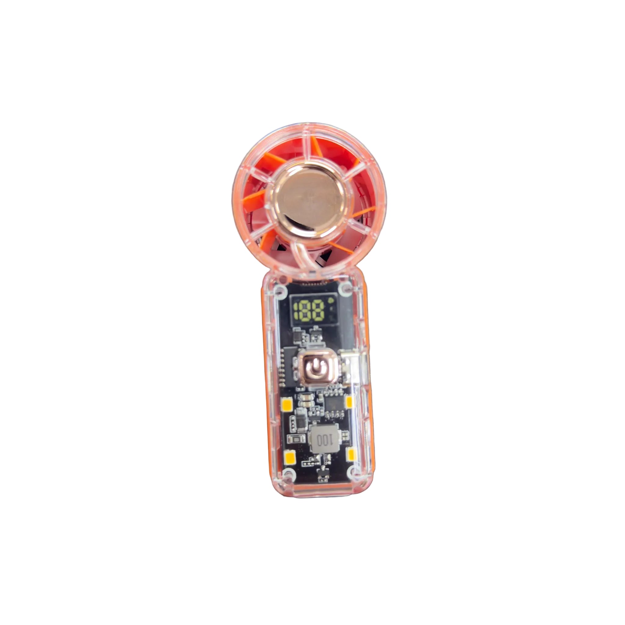 Small Transparent Handheld Power Fan with Light - L29-3