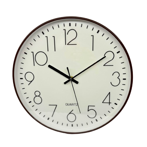 34 × 34cm Round Wall Clock with White Face - 5810