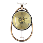 37 × 61cm Antelope Pendulum Wall Clock with Gold Face - 7266-1