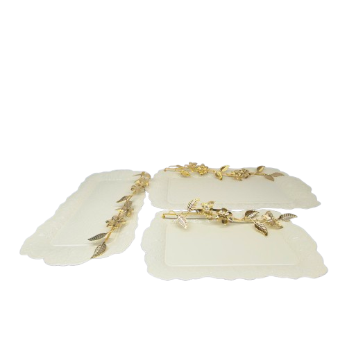 3-Piece Rectangular Serving Tray Stand Set - A5-40ABV