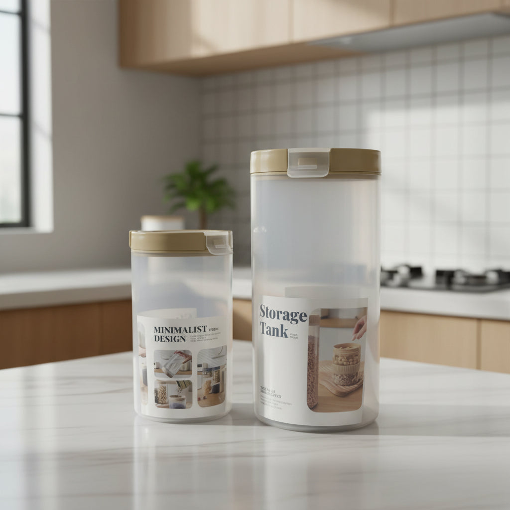 2-Piece Flip Cylinder Food Storage Container Set - S20-9712 Main image