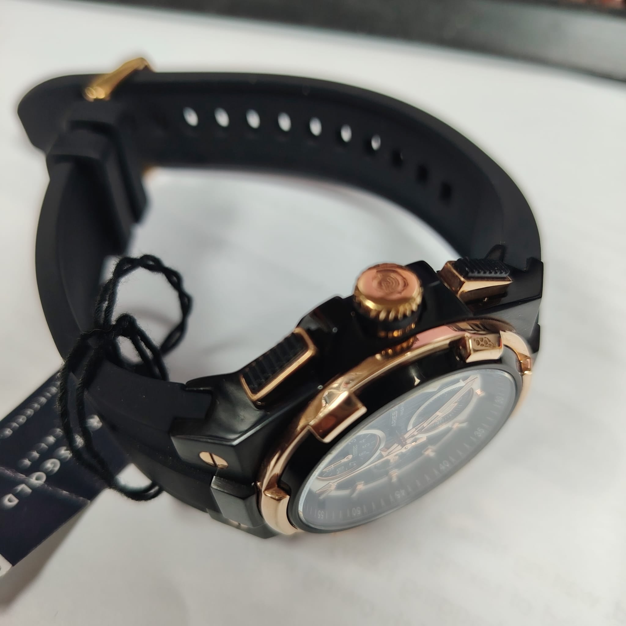 Aries Gold King Black Men's Watch  Chronograph G 7311 BKRG-BKRG