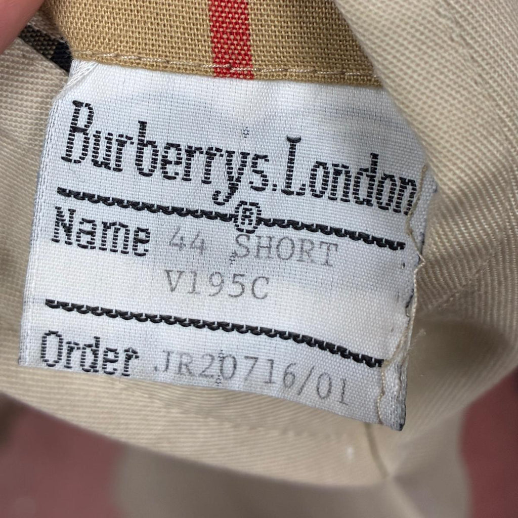 Burberrys Vintage DoubleBreasted Trench Coat Beige Signature Check Lining Size 44Short