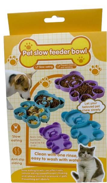 Bear-Shaped Pet Slow Feeder Bowl - H7-CW-027