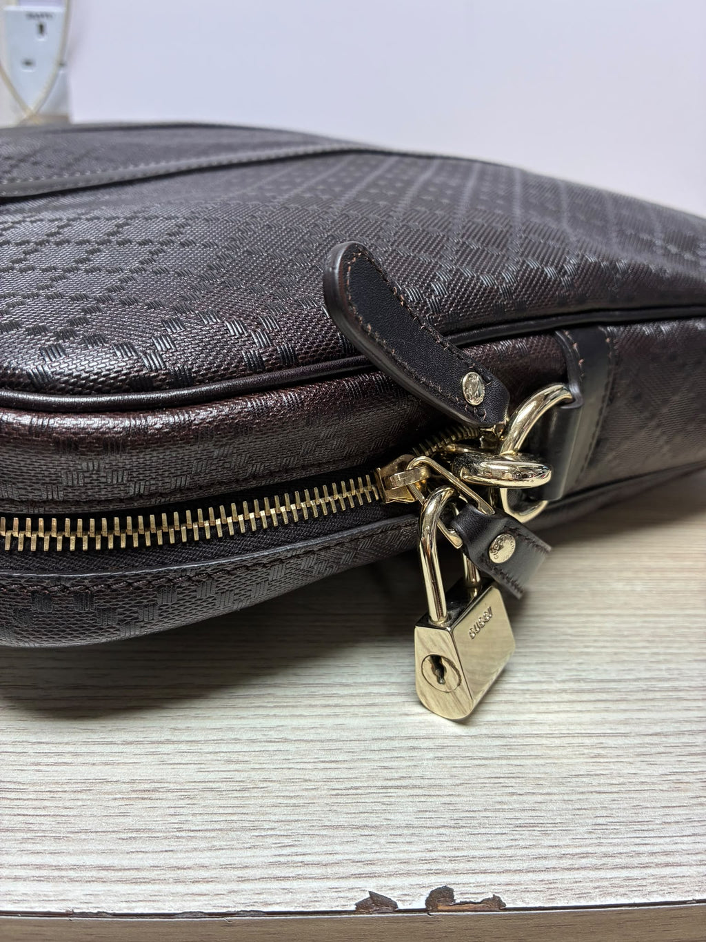Gucci 208468 001998 Diamante Leather Briefcase