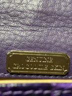 Purple Crocodile Skin Leather Shoulder Bag
