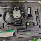 Huepar S04CG-C 4D Green Laser Level Self-Leveling Cross Line Laser Tools With Detector, LCD Display, Remote, Bluetooth & Bracket