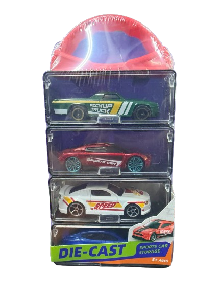 4-Piece Toy Car Set with Carrier Box - A418188