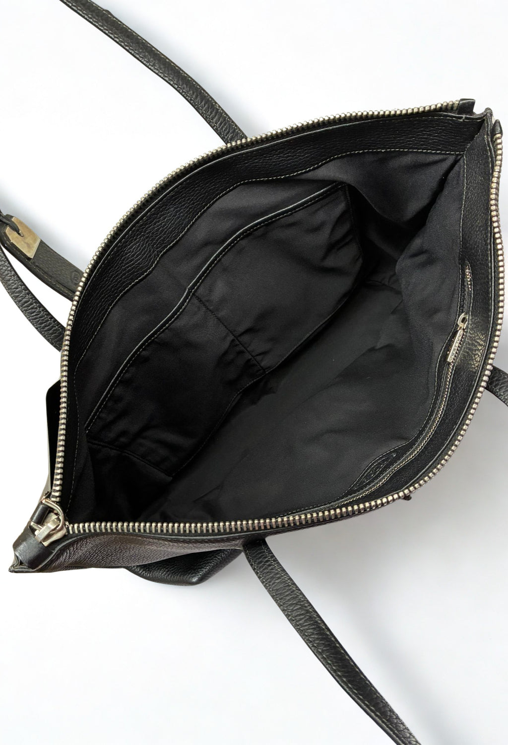 Tods Joy Black Pebbled Leather Medium Tote Bag