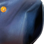Prada Saffiano Metal Leather Compact Wallet Royal Blue